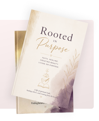 A stack of two books, including Rooted in Purpose
